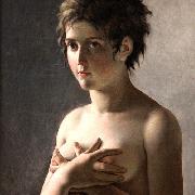 Pierre-Narcisse Guerin Jeune fille en buste painting